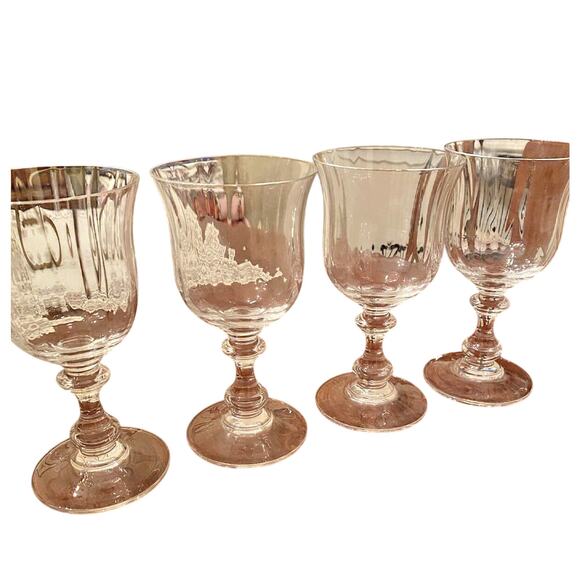 Mikasa Clear Crystal French Countryside 6 3/4" Wine Glasses Set (5) Shapely Stem - Picture 2 of 8